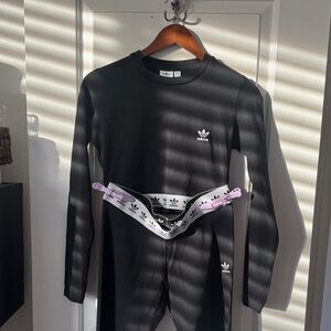 Adidas Black Tracksuit with White and Purple Accents